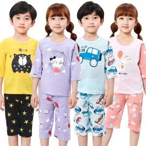 [보리보리/키즈라인]아동내의 유아동 주니어 7부 자카드 내의 남아 여아 반팔 국산 순면 실내복