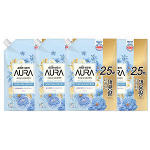 아우라 초고농축 섬유유연제 리필 홀리데이판타지, 1.7L, 4개