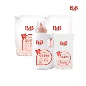 [증정] 비앤비 유아 섬유유연제 자스민향 1500ml 용기형 1입+리필형 2입+800ml증정