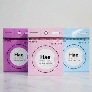 Hae 건조기시트 드라이 빨래방 섬유유연제 40매x2개(3종향)