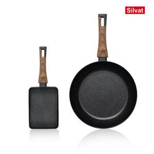 국내생산 홈쇼핑 완판! 실바트 까리노 IH 인덕션 프라이팬 2종 세트 (18사각팬/28팬)