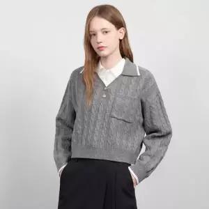 [롯데백화점]시스티나 라인 배색 카라 니트 ASKPOO41060