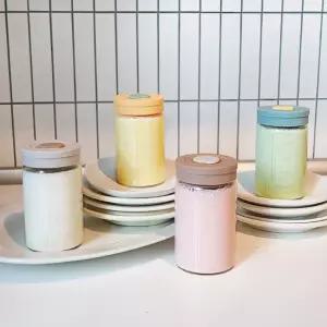 헥사 내열유리 눈금유리병 투톤실리콘캡 4종세트 250ml 아기보리차 주스 우유병