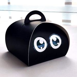 블랙 돔 케이크 상자 조각케익 손잡이일체형 선물박스 머핀 디저트 캔디 타월 양말 포장 케이스 눈망울스티커