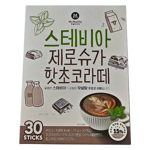맥널티 스테비아 제로슈가 핫초코 라떼 15g x 30개입