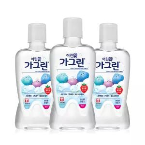 가그린 어린이용 구강세정제 딸기향, 550ml, 3개