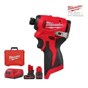 밀워키 M12 BLIDRC-5252C 콤팩트 브러쉬리스 임팩트 드라이버 임팩드릴 충전드릴 +드릴비트(랜덤)