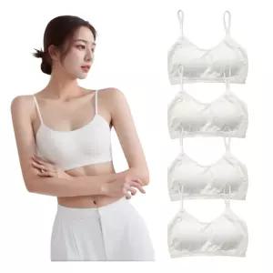 4P 빅사이즈 노와이어 일회용 브라탑 휴대용 무지 여행용 속옷 수영복 이너 브라탑