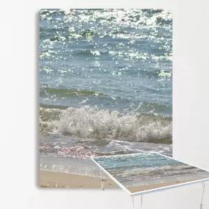 원룸 거실 그림 액자 겸용 접이식 침대 베드트레이 간이식탁 좌식 테이블 16-하얀파도