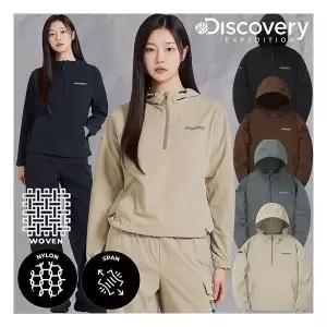 [디스커버리] 가격인하 여성 가을 우븐 트레이닝 오버핏 후드아노락 DWTR36044 309327