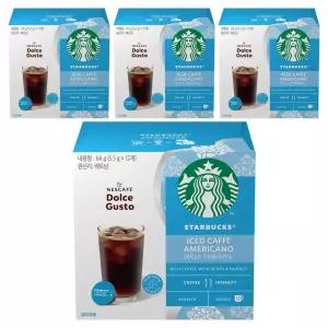 스타벅스 아이스 사무실 카페 아메리카노 by 네스카페 돌체구스토 캡슐커피 5.5g 12개입 4개
