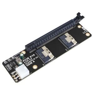 그래픽 카드 네트워크 GPU 라이저 Gen4용 2 포트 SlimSAS 8i-PCIe 4.0 x16 어댑터 SFF8654