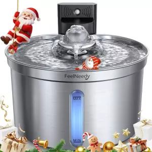 4000mAh 탈착식 및 충전식 배터리가 장착된 무선 고양이 분수 3.5L 스테인리스 스틸 초조용한 펌프 안전한