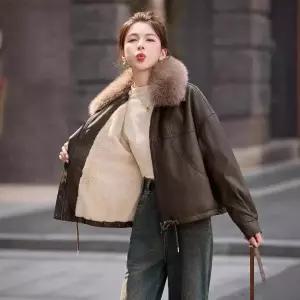 여자 가죽 자켓 슬림핏 트렌치코트 겨울 숏 기모 점퍼 코트 원픽4