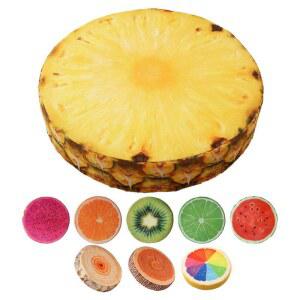 과일 베개 라운드 3D 인형 던지기 베개, 키위 오렌지 레몬 소파 수박 어린이 가정용 시트 쿠션,