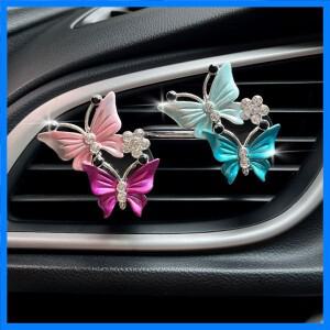 공기 청정기 나비 자동차 스타일링 자동차 향수 천연 냄새 에어컨 나비 다이아몬드 아로마 테라피 장식 클
