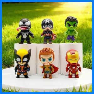 마블 어벤져스 애니메이션 캡틴 아메리카 헐크 아이언맨 수집용 피규어 장난감 PVC 조각 장식 어린이 장난