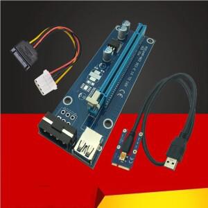 PCI-E Express 1x ~ USB 3.0 케이블 전원 공급 장치 미니 소형 호환 라이저 카드 SATA 4Pin IDE Molex for