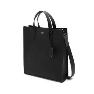 헤지스 [HAZZYS] [KEVIN] 블랙 가죽 HAZZYS로고 토트백 HJBA4E885BK