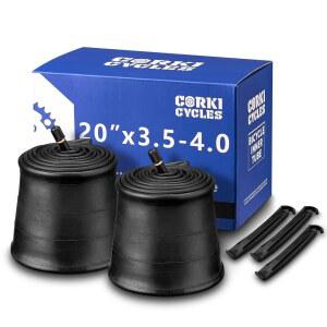 [미국배송] 코키 사이클스 팻 타이어 튜브 20X3.0 20X3.5 20X4.0 32MM 슈레이더 밸브 헤비 듀티 부틸 러버 20인치 자전거 내부 - 2팩