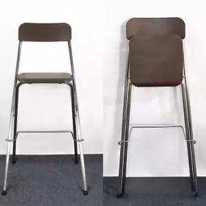 접이식 높은 식탁의자 모던 스텐 바체어 휴대용 등받이