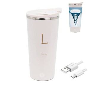 [미국배송] 다시과 충전식 셀프 교반 머그컵 - 사무실/주방/여행/홈 커피/차/핫 초콜릿/우유-400ML/13.5온스(화이트)용 마그네틱 전기 자동 혼합 스테인리스 스틸