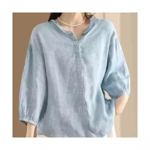 어밴저스 여자 키작녀 체크 셔츠 앤티크룩 빈티지 린넨 루즈핏 슬림핏 풀오버 캐주얼 꾹5