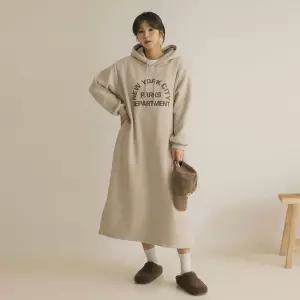 [66-120] 세핀 기모 캐주얼 후드 원피스