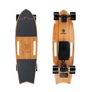 리모컨이 있는 Jking 전기 스케이트보드 롱보드, 700W 허브 모터, 최고 속도 16.7MPH, 주행 거리 8.2마일, 3단 조정