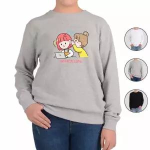 [하프클럽/]힐링 회사생활 디자인 소확행 맨투맨 직장인 fifteen