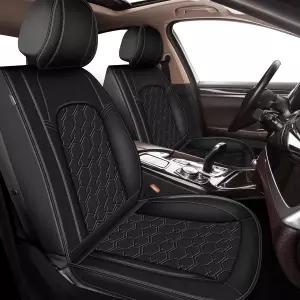 BMW X5 2007-2024 2025용 지아마옥신 시트 커버 5인승 풀 세트 인조 가죽 카시트 쿠션 블랙