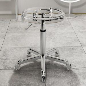 의자 업소용 미용실 카운터 스테인리스 체어 바퀴 메이크업 이발소 투명의자