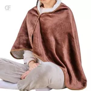 굿포머스 똑딱단추 극세사 망토담요(70x130cm) 브라운 치마담요