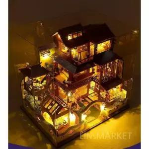 DIY 장식 조립 집 장식품 인테리어 만들기 소품 무드등 미니어처 3D 카페 하우스 나무