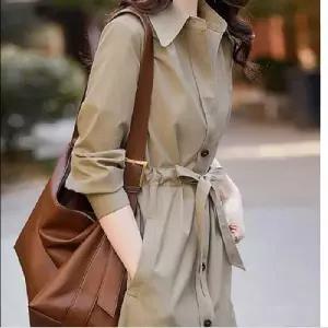 여성트렌치코트 정장코트 롱코트 봄 가을 간절기 트렌치코트 정장 사무실 출퇴근 하객룩
