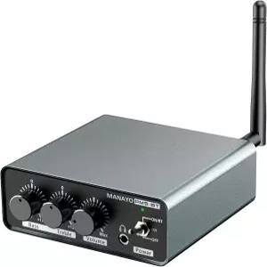 턴테이블용 MANAYO 포노 프리앰프블루투스 53 송신기 포함 베이스 트레블 EQ 하이파이 스테레오 오디오