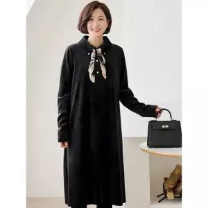 김여사 빅사이즈 기모 롱원피스 겨울신상 스카프세트 골지원피스 하객룩 5OP512421