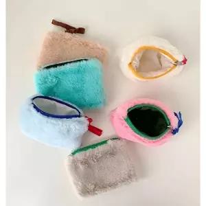 [셀러허브 1]컬러 파우치 뽀글이 귀여운 생리대 이너백 미니 데일리 양털 화장품 비비드 기본