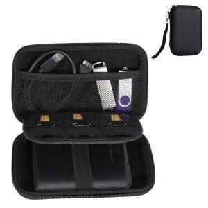 외장 하드 드라이브, USB 플래시 SD 카드, 핸드 스트랩이 있는 파워 뱅크(블랙)를 위해 설계된 GARRULAX 가젯 케이스 방수 이중 레이어 올인원(올인원)