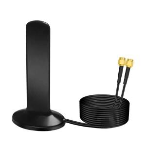 2X2 MIMO 4G LTE 5G 안테나 12dBi 듀얼 SMA Male/TS9/CRC9 커넥터 마그네틱 자석 베이스 600-6000MHz 옴니