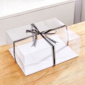 케이크 상자 베이커리 육각형 4인치 조각케이크 카페 50개 투명박스 케익상자