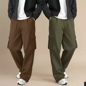 비비오 건빵 와이드 바지 파라슈트 슬릿 카고 밴딩 나일론 팬츠 (6color)남자고무줄 조거 남자밴 세미 스트