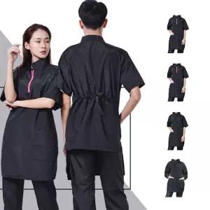 키밍 애견미용사 유니품 가운 용복 반팔 용폼 유니폼 고급원단 단체 세트 미용 롱바지 7부반지 반바지 수술