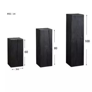 숯통나무 블랙 통나무 조명받침대 검정색 나무 장작 보관대