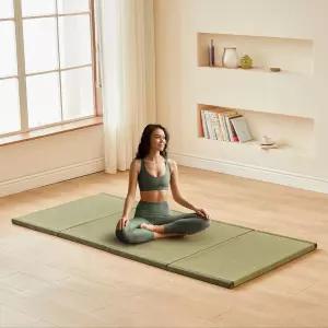 하기하라 일본 전통 다다미 매트 35.4 x78.7 x1.2 접이식 바닥 매트리스 명상 요가 수면 또는 여름용 러시