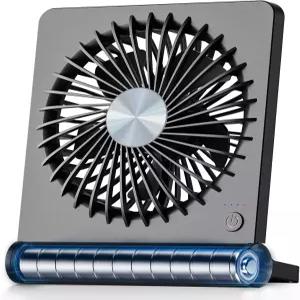 쿠니 휴대용 책상 선풍기 3.520시간 배터리 작동 소형 USB 220° 초조용한 접이식 홈 오피스 데스크톱용