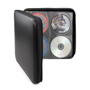 SANWA 208 용량 CD 케이스, 지퍼가 달린 DVD 보관 홀더, 손잡이가 휴대용 블루레이 디스크 오거나이저 백, 하드 지갑 북, 보호 슬리브, 자동차, 집, 사무실, 게임, 오디오 음악용, 블랙