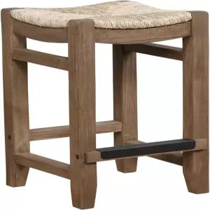 알터레 가구 뉴포트 26인치 카운터 높이 의자 꼬인 시그래스 러시 시트 포함 u2013 러스틱 산업 농가 바