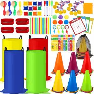 쿠부스플라이 감자 자루 레이스 백 116개의 야외 카니발 게임 빈백 링 토스 콘 빙고 카드 세트 가족 성인