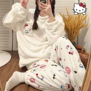 마이멜로디 산리오 헬로 키티 쿠로미 마이 멜로디 포차코 크리스마스 만화 플러스 벨벳 잠옷 애니메이션 영